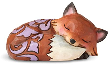 Enesco Jim Shore Heartwood Creek Fox Sleeping Miniature Figurine, 1.625 Inch, Multicolor