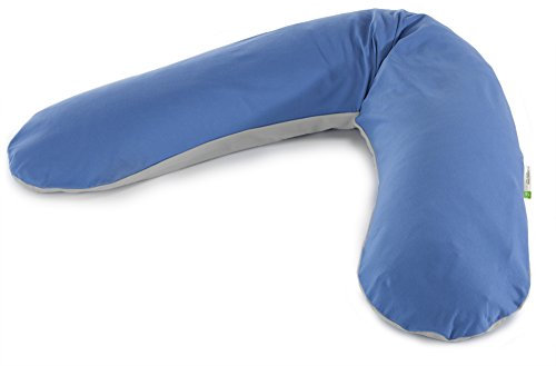 Theraline 51019502 Das Original Kissen hergestellt aus Bio-Stoffen inklusive Bezug, 190 cm, grau/mittelblau