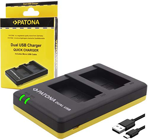 PATONA Dual Ladegerät (USB-C Micro-USB) passend für Olympus Li-90b Li-92b Pentax D-Li92 Casio NP-150 Ricoh DB-100 Akku kompatibel mit Olympus Tough TG-6 TG-5 TG-4 TG-3 TG-2 TG-1 Stylus XZ-2