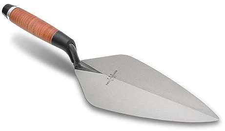 MARSHALLTOWN London Brick Trowel, 33 x 13.7 cm, Leather Handle, Made in USA, 33L12