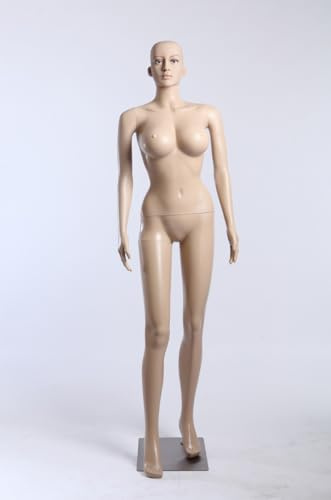 Eurotondisplay SF-25 Mannequin de vitrine avec 2 longues perruques gratuites, tour de poitrine 96 cm, plaque métallique en plastique PE