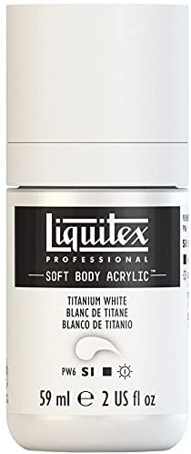 Liquitex 1959432 Professional Acrylic Paint Soft Body - Artist Paint in Creamy Opaque Consistency, High Pigmentation, Lightfast and Ageing Resistant, 59 ml Bottle - Titanium White