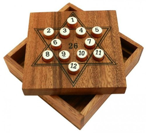 LOGOPLAY Star 26 - Gioco di matematica - Gioco di figure - Gioco di pensiero - Gioco di nobile - Gioco di pazienza - Gioco di logica in legno