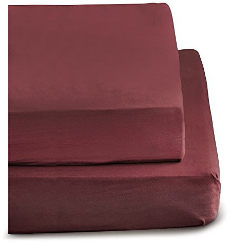 Spannbetttuch Merkur Fein-Biber 100 % Baumwolle, bügelfrei und trocknergeeignet 100x200 cm holunder