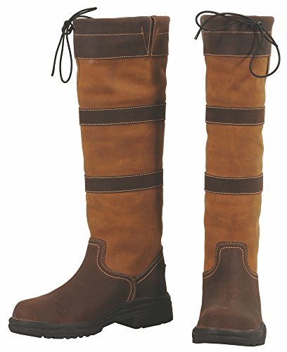 TuffRider Children's Lexington Waterproof Tall Country Boots - Chocolate/Fawn - 2