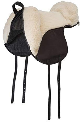Barefoot Ride-On-Pad Physio Nature schwarz – Schafwoll-Reitkissen – rutschfest, polsterbar & pferdefreundlich – Komfort und Schutz für Pferd & Reiter - Größe L