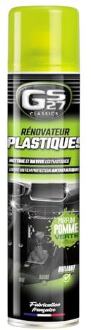 GS27 - Rénovateur Plastiques Voiture - Finition Brillante - Parfum Pomme Verte - Spray 400 ML