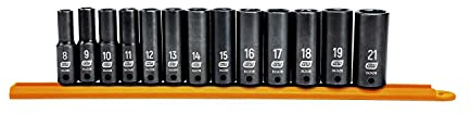 GEARWRENCH 13 Pc. 3/8 Drive 6 Pt. Deep Impact Socket Set, Metric - 84914N