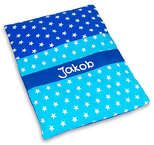 Estrellas Cojín de calor con nombres, cojín de estrellas calienta, pequeños regalos, regalos con nombres azul