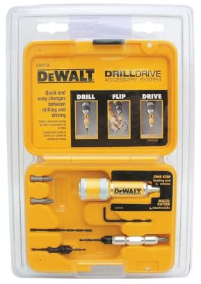 DEWALT Driver/Drill Bit Set, Quick Change, 8-Piece (DW2730) Masonry, Yellow