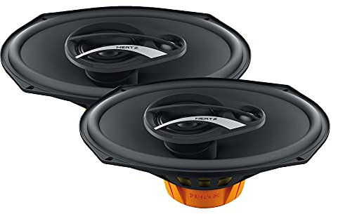 Hertz DCX 690.3 – Altavoces coaxiales 6x9 de 3 vías, 180W máx, woofer tratado y Tweeter Pei, instalación Directa para Puertas y bandejas