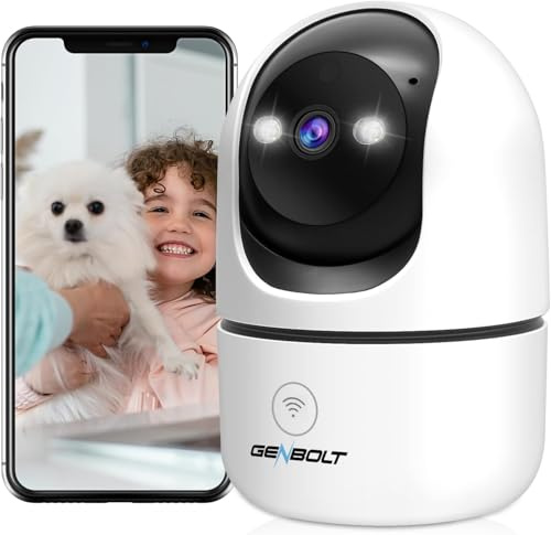 GENBOLT WiFi Övervakningskamera inomhus 360° IP Säkerhetskamera med