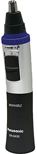 Panasonic All-in-One Nose & Ear Hair Trimmer with Dual-Edge Stainless Steel Blade, Wet/Dry Operation & Protective Cap Black * Batteries Included *