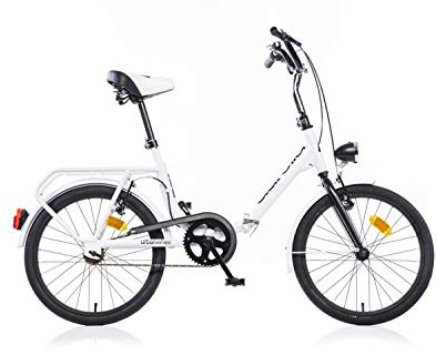 Dino Bikes Bicicletta Pieghevole Bianca in Acciaio 20 Pollici per Adulti