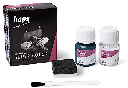 Kaps Dye Super Color Professional Leather Shoe Dye for Natural, Faux - Fabric Preparer and Paint, for Nourishing and Repairing Shoes (158 - Air Blue)