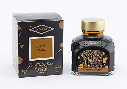 Diamine 80 ml Bottle Fountain Pen Ink, Golden Brown by Diamine