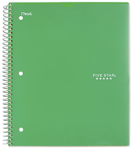 Five Star Spiral Notebook, 1 Subject, College Ruled Paper, 100 Sheets, 11 x 8-1/2 Sheet Size, Customizable Cover, Color Selected For You, 1 Count (08230)