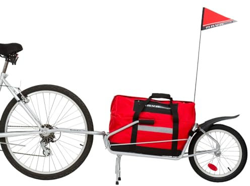 Maya Cycle Einrad-Fahrrad-Lastenanhänger mit Ständer – verwandelt Sich in Schubkarre, inklusive Tasche, passend für 45,7 cm bis 700c Fahrräder