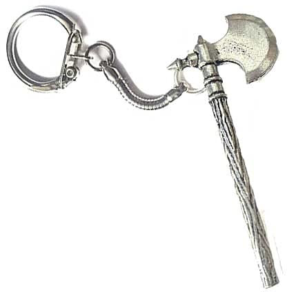 H7 Romain Bataille Hache fabriqué à partir de Fin Anglais en étain sur Un Serpent Porte-clés fabriqué à la Main avec Prideindetails Emballage Cadeau Fait à la Main en Sheffield