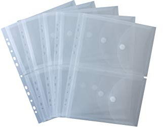 HFP - Juego de 2 fundas para documentos A5 en lmina tamao A4 (cierre de velcro y margen perforado para archivador, 5 unidades)