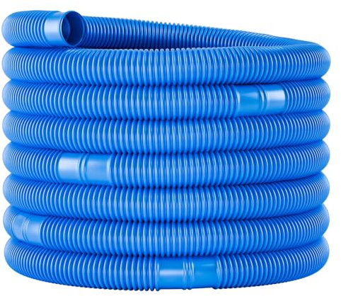 poolomio tuyau de piscine bleu 32 mm, 6,6 m pour pompe de filtration, tuyau flexible de haute qualité, tuyau solaire résistant aux rayons UV et au chlore, pour pompe de filtration, bleu