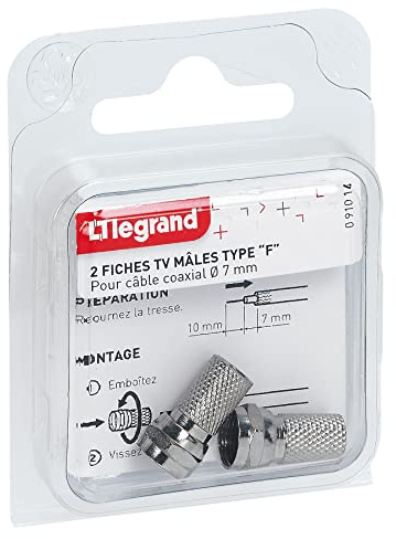 Legrand - Lot de 2 fiches mâles télévision coaxiale typeF à visser
