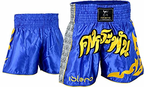 Islero Muay Thai Fight Shorts MMA Kick Boxing Grappling Martial Arts Gear UFC Men (Medium)