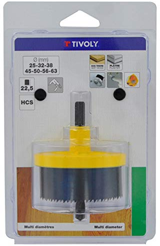TIVOLY XT50522052010 - Blister SIERRA CORONA HCS/MULTI-HOJAS/Uso OCASIONAL diámetros 25-32-38-45-50-56-62 (22,5mm) (Envase de 7 pz.)