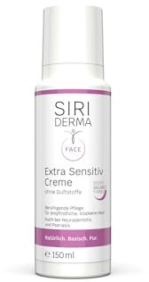 SIRIDERMA Extra Sensitiv Creme | Basische Gesichtscreme für sensible, sehr trockene Haut | Auch bei Neurodermitis, Psoriasis (ohne Parfum, 150 ml)