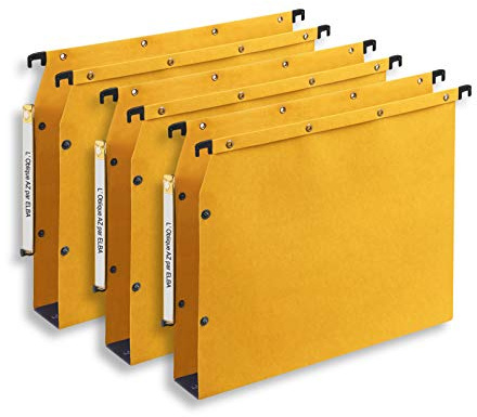 Elba Ultimate Carte Kraft Lot de 25 Dossiers Suspendus pour Armoire A4 Fond 50mm Jaune