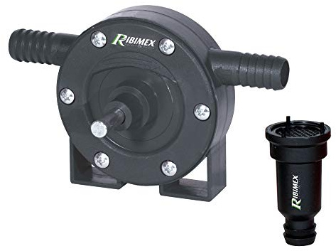 Ribimex Pompa per Trapano Portatile, Capacità 60 L/min, Altezza d'Aspirazione Massima 4 m, Prevalenza Verticale 10 m/Orizzontale 50 m, Attacco Ø 15 mm con Valvola di Fondo Filtrante - PRPT251