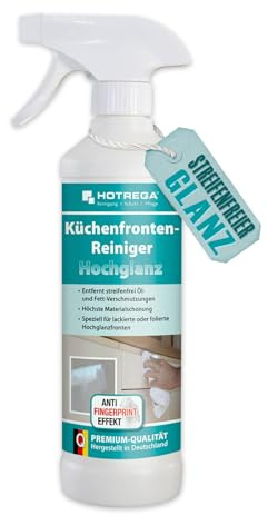 HOTREGA Küchenfronten-Reiniger Hochglanz 500 ml | Streifenfrei & pH-neutral | Entfernt Fingerabdrücke | Für lackierte, folierte & glänzende Flächen