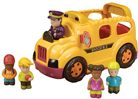 B. toys Boogie Bus Toy School Bus with Lights and Sounds, Yellow, Vehicles