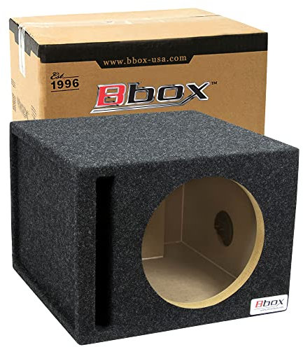 Bbox Pro-Tuned 10” Single Vented Subwoofer Carpeted Enclosure - Subwoofer Box Improves Audio Quality, Sound & Bass,Charcoal