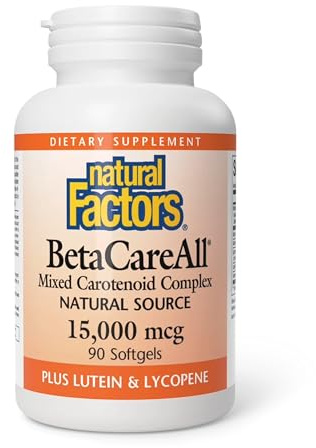 Natural Factors BetaCareAll 25,000 IU, Vitamin A for Healthy Skin, Vision and Immune Function, 90 Softgels