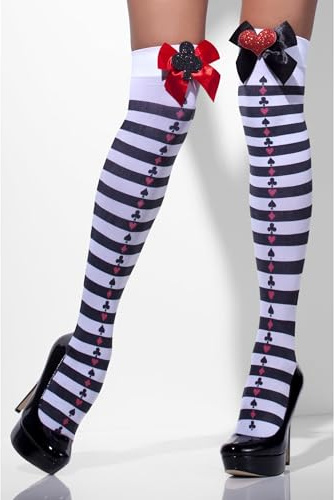 Smiffys Black and white Prisoner stockings Opaque Hold-Ups for adults