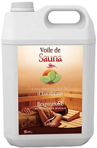 Camylle - Fragancia Sauna Eucalipto - A base de Aceites Esenciales Puros y Naturales para Sauna - Respiratorio con aromas frescos y penetrantes - 5000ml