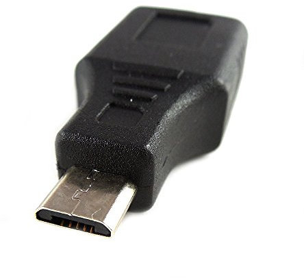 AKORD - Adaptador USB 2.0 Tipo A Hembra a Conector Micro Tipo B Macho de 5 Pines con OTG