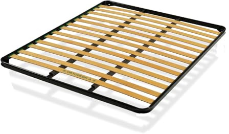 Bed Store SISTEMI RIPOSO Rete Matrimoniale 160X190 Cm Da Appoggio Senza Piedi A Doghe Strette Ortopedica con Doppio Longherone di Rinforzo per letto da Incasso