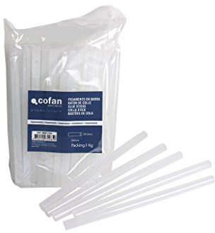 COFAN COLA TERMOFUSIBLE BARRAS Ø12/200MM TRANSP. 1KG, praktiskt verktygstillbehör för verkstad, hem och professionellt bruk, 200 mm, 1 kg