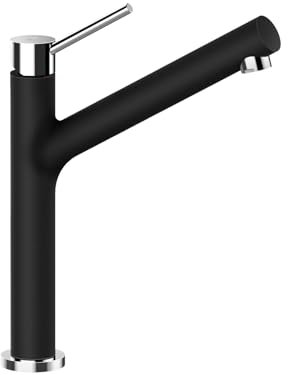 Schock 510000PUR Küchenarmatur DION in Puro – Schwarze hochdruck Armatur CRISTADUR mit Festauslauf und hoher Auslaufposition