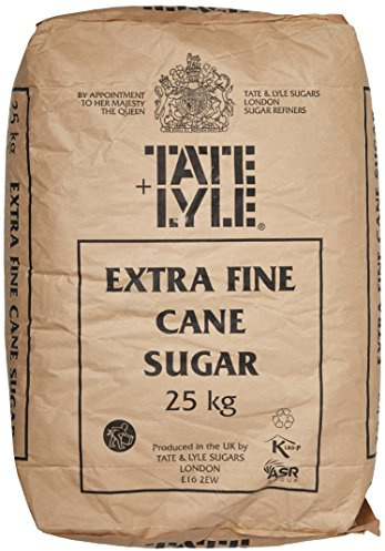 Tate & Lyle - Extra Fine Granulated White Sugar - Versatile Pure White Cane Sugar for Everyday Sweetening, Cooking & Baking - Consistently Fine Quality - UK Packed - 1 x 25kg