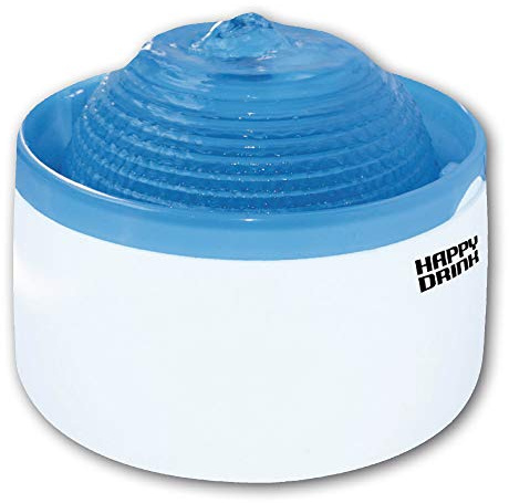 Croci Happy Drink - Fontana per gatti, con cartuccia in carbone anti impurità, sporco e antiodore, alimentatore a bassa tensione, Ø37X18 (H)