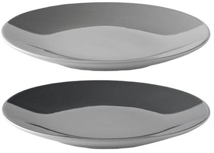 Stelton x-209-1 Emma Teller, 2 Stück, Glas, grau, 19 x 4 x 19 cm