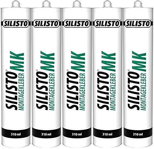 silisto professionnel colle de montage MK 5 x 310 ml, Couleur Nature 7100–5 pièces