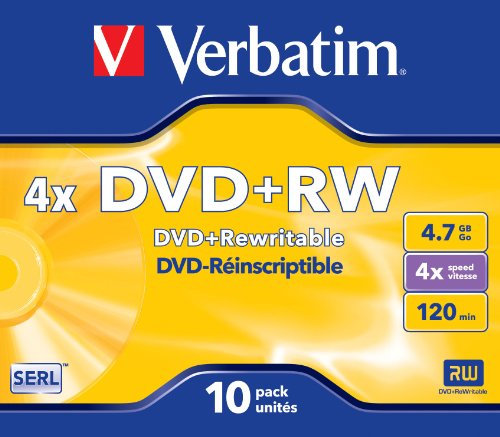 Verbatim DVD+RW 4X 4,7GB Scratch Resistant Surface Jewel Case 10er Pack DVD-Rohlinge