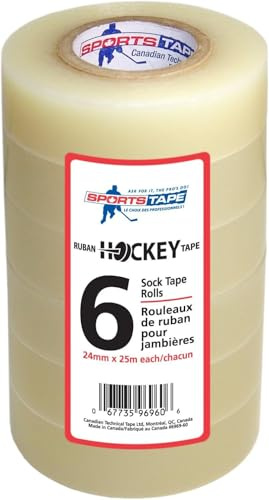 sports tape Hockey-Klebeband, Multipack, transparent, 6 Rollen