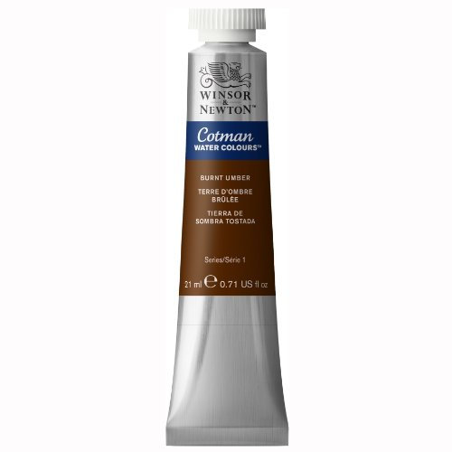 Winsor & Newton 0308076 Cotman Aquarellfarbe mit ausgezeichneter Transparenz, Farbkraft und Verarbeitungseigenschaften, Wasserfarbe 21ml Tube - Umbra gebrannt