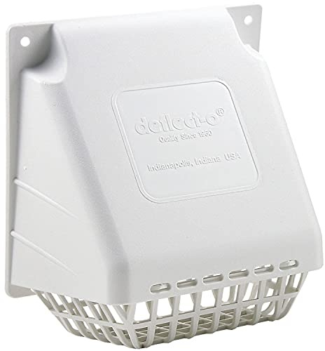 Deflecto Outdoor Dryer Vent Hood with Removable Bird Guard, Durable and Weather-Resistant Vent Cover for Home Exterior, Wide Mouth Exhaust Hood for Easy Air Flow, 4-inches, White