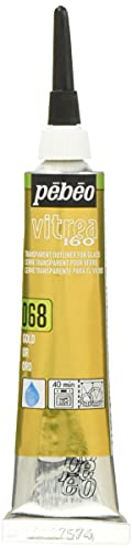 Pebeo glass water-based acrylic paint Vitorea 160 out liner NO.68 Gold